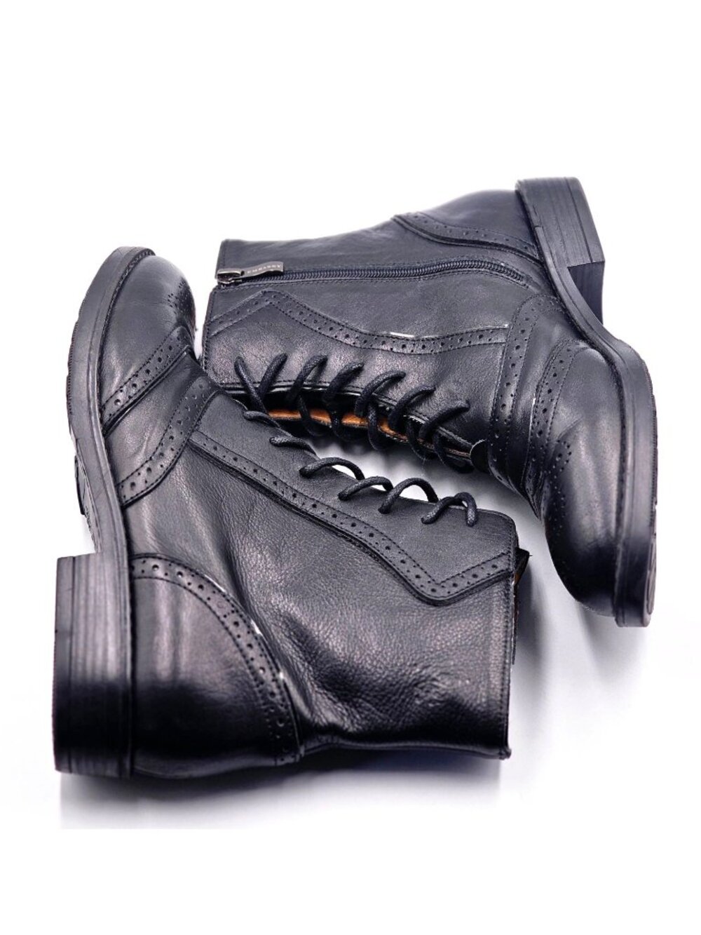 Embassy London Women's Black Leather Brick Lane Lace-Up Ankle Boots Sz 10.5 3350 - Picture 7 of 16